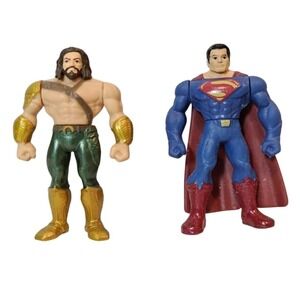DC Comics Mega Bloks Mini Figures: Superman & Aquaman Figurines ~ 2 Tall
